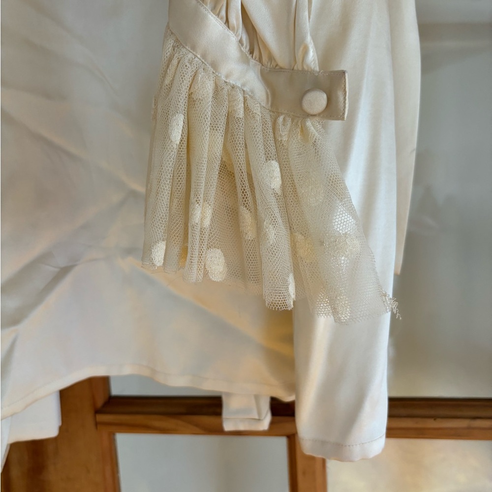Vintage Mary Ann Restivo Silk Blouse Pierrot Collar Size 10 - Picture 8 of 16